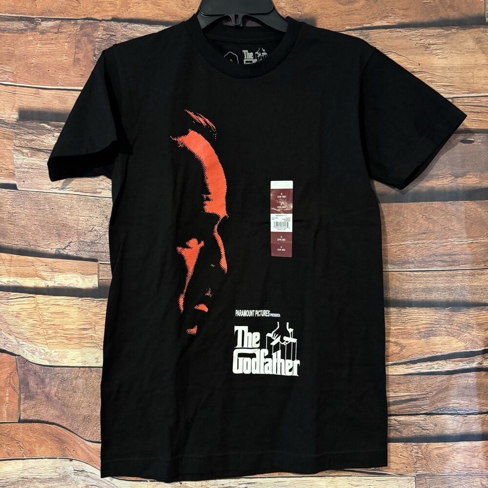 The Godfather Movie Graphic T Shirt Mens Small S Black Red Vito Corleone NWT New